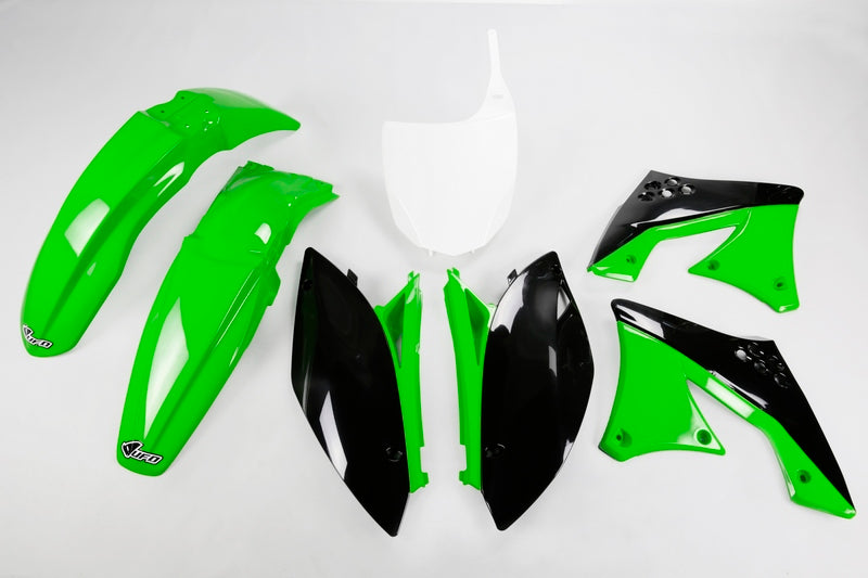 UFO Plastic Kit OEM Color Green/Black Kawasaki KX250F