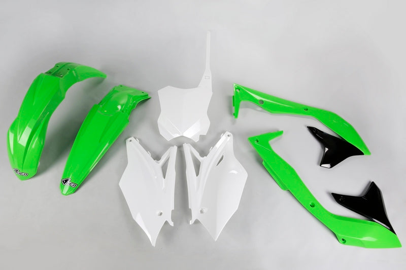 UFO Plastic Kit OEM Color (2016) Green/Black/White Kawasaki KX450F