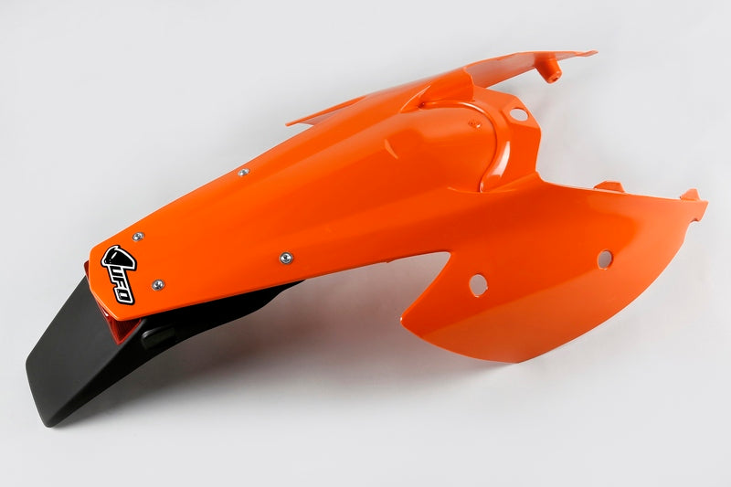 UFO Rear Fender + License Plate Holder /w Light Orange KTM EXC