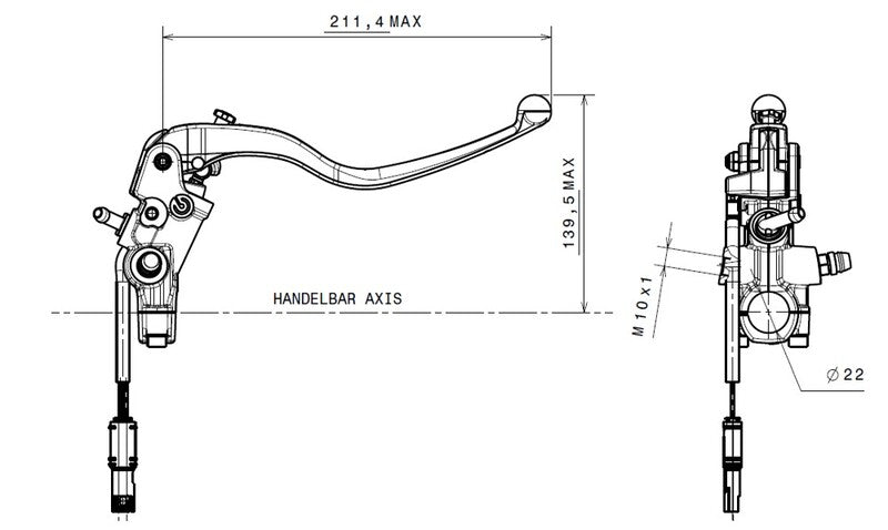 BREMBO Brake Master Cylinder Ø18x21mm Titanium