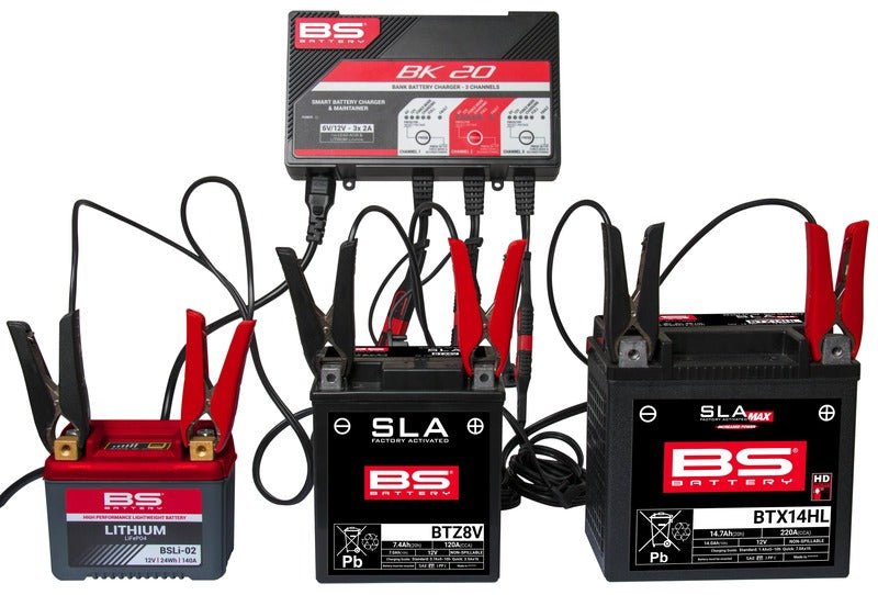 BS BATTERY BK20 Smart Battery Charger -6V/12V 3x2A