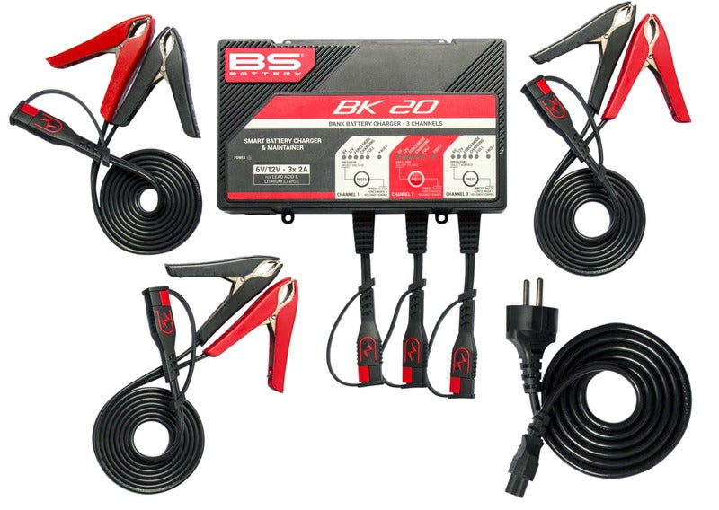 BS BATTERY BK20 Smart Battery Charger -6V/12V 3x2A