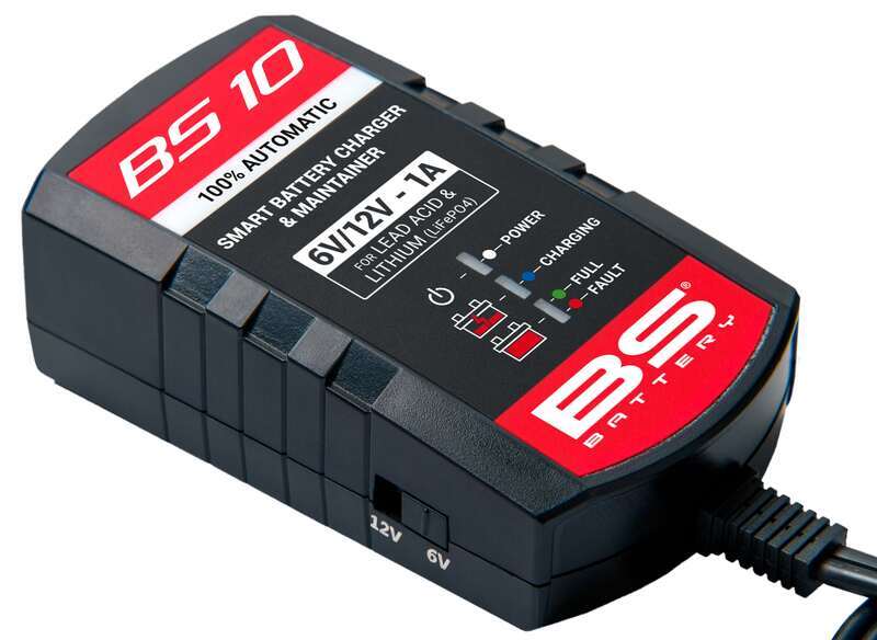 BS BATTERY BS10 Smart Battery Charger - 6V/12V 1A