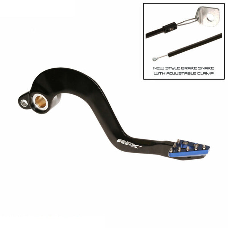 RFX Pro Series Solid-Tip Rear Brake Lever - Hard Anodised Black/blue