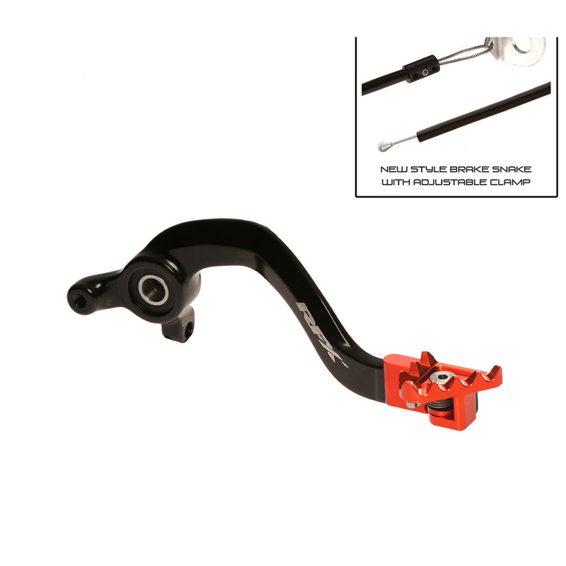 RFX Pro Series Flexi-Tip Rear Brake Lever - Black/orange