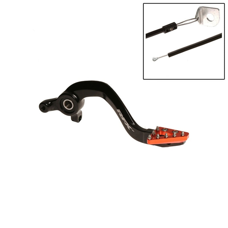RFX Pro Series Solid-Tip Rear Brake Lever - Hard Anodised Black/orange