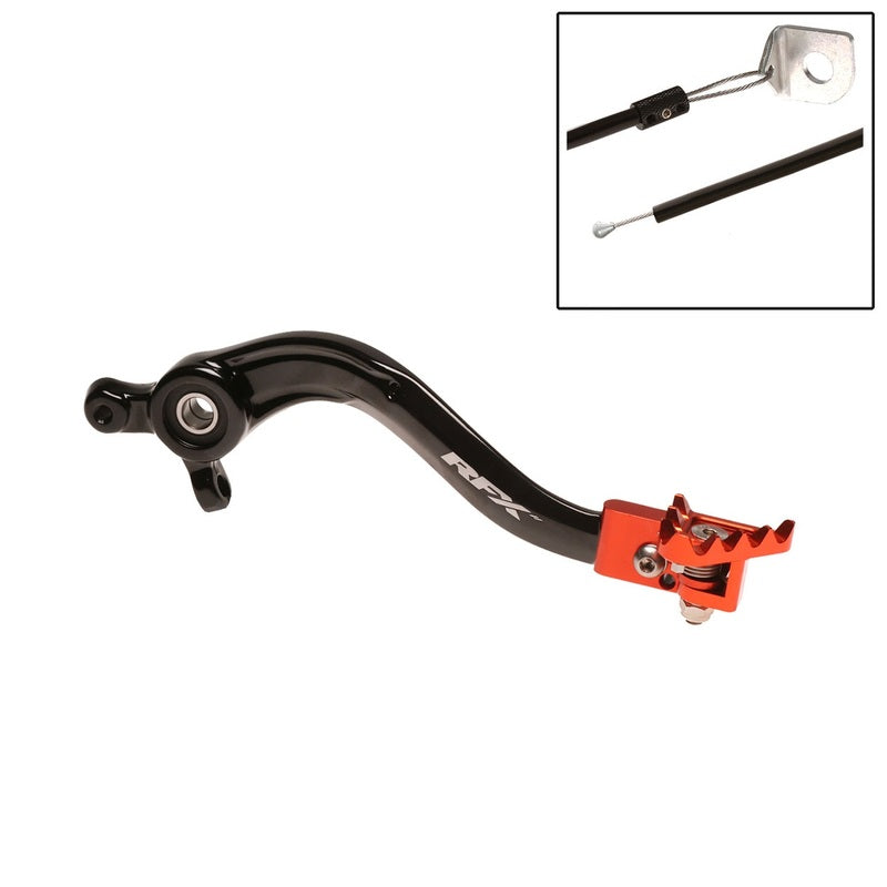 RFX Pro Series Flexi-Tip Rear Brake Lever ) - Black/orange