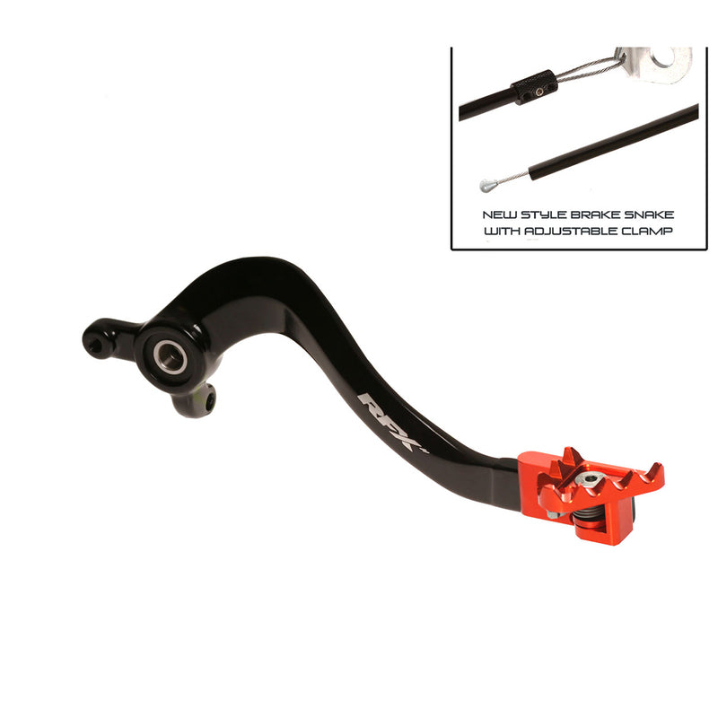 RFX Pro Series Flexi-Tip Rear Brake Lever - Black/Orange