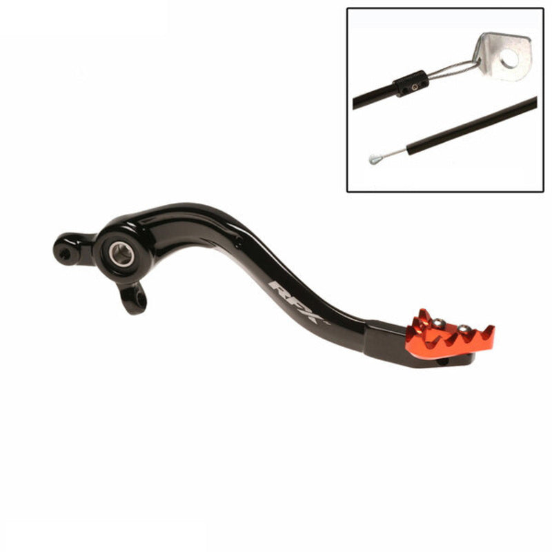 RFX Pro Series Solid-Tip Rear Brake Lever - Black/orange