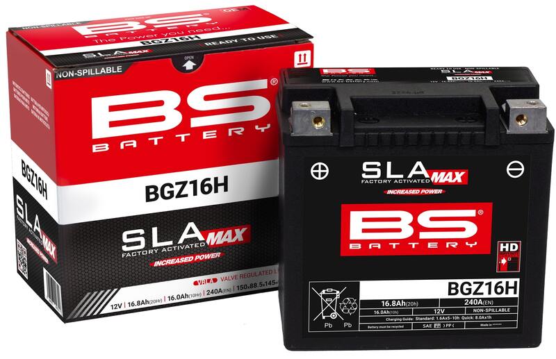 BS BATTERY SLA Max Battery Maintenance Free Factory Activated - BGZ16H