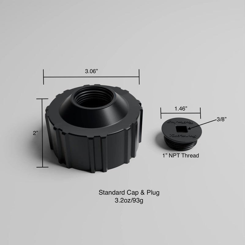 TUFF JUG Standard Cap with Center Plug - Black