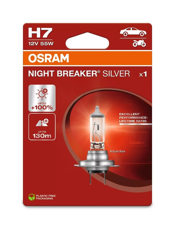 OSRAM H7 Night Breaker Silver Laser Light Bulb 12V 60/55W PX26d - 1 piece