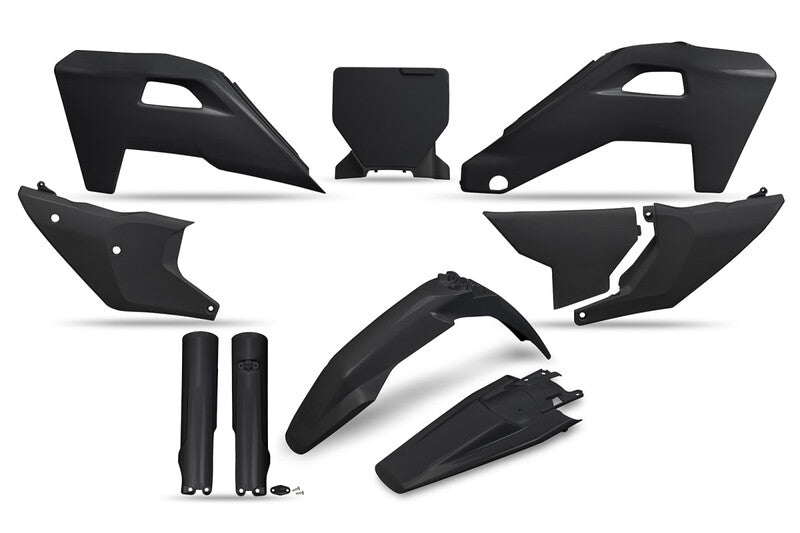 UFO Full Plastics Kit with Fork Guards - Black