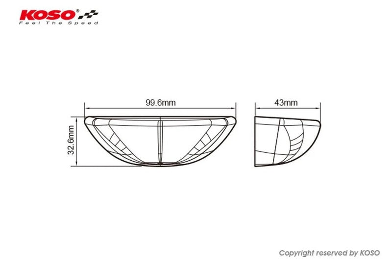 KOSO Led-Taillight, Red GT-03, e-mark.