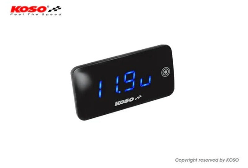 KOSO Slim Line Voltmeter/Thermometer New Generation Blue