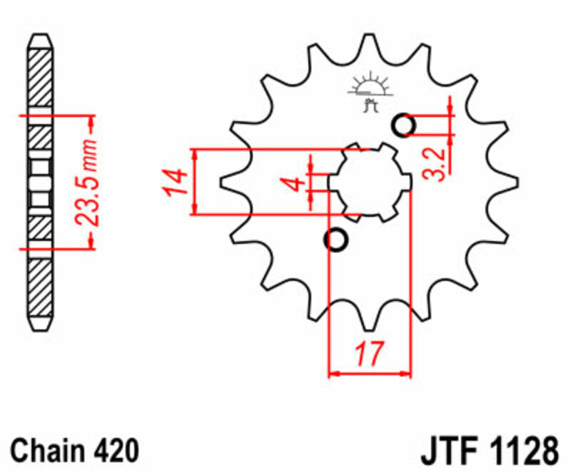 JT/JT Chain Kit 420HDR 11/59 Standard - Standard Rear Sprocket 1132