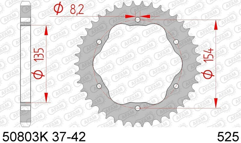 AFAM Chain Kit 525XHR3 15/42 Super-Reinforced - Standard Rear Sprocket Without Ducati Rear Sprocket Carrier
