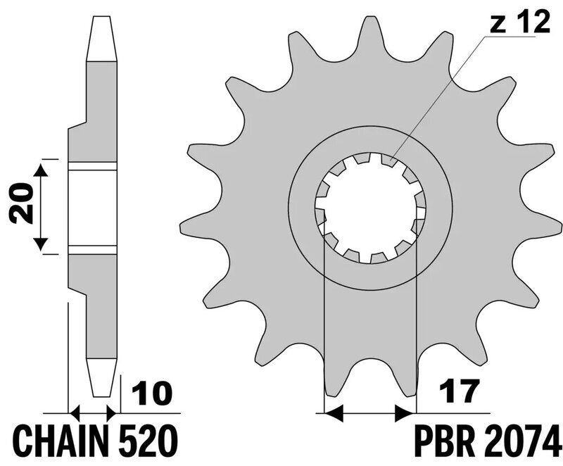 EK/PBR Chain Kit 520M3 13/48 - Ultra-Light Rear Sprocket