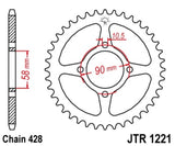 JT/JT Chain Kit 428HDR 15/45 Standard - Standard Rear Sprocket