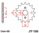 JT/JT Chain Kit 428HDR 15/52 Standard - Standard Rear Sprocket
