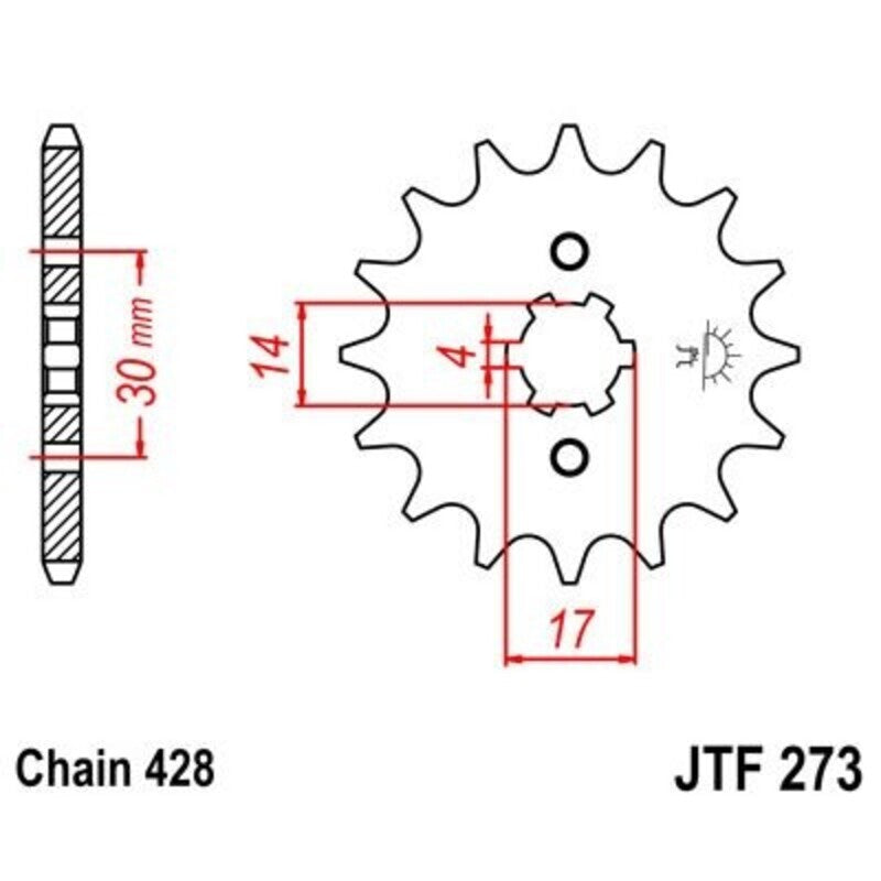 JT/JT Chain Kit 428HDR 15/37 Standard - Standard Rear Sprocket