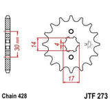 JT/JT Chain Kit 428HDR 15/37 Standard - Standard Rear Sprocket