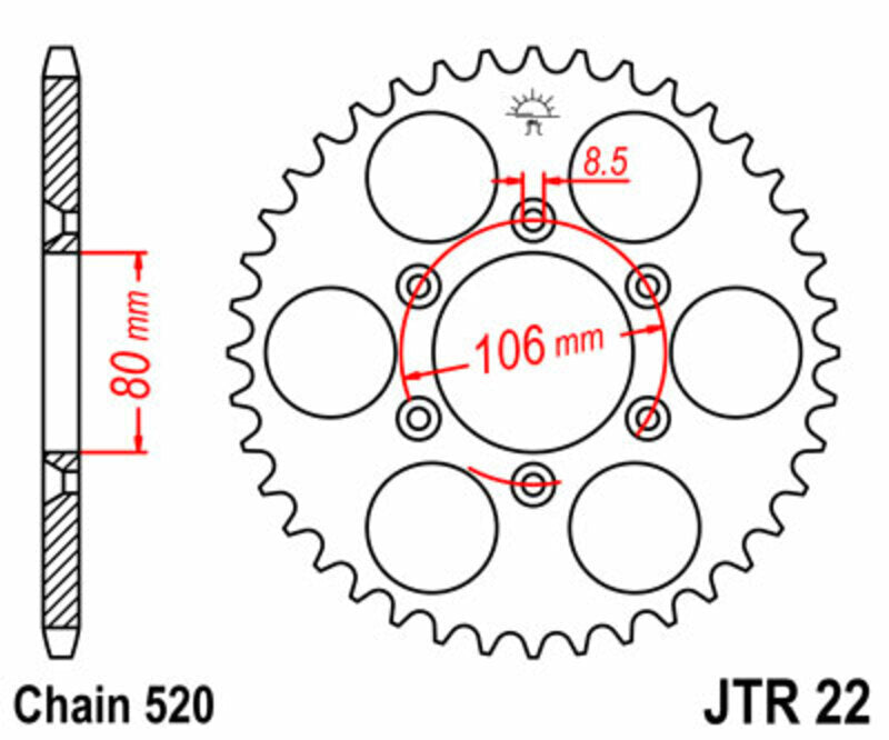 JT/JT Chain Kit 520HDS 17/49 Standard - Standard Rear Sprocket