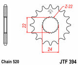 JT/JT Chain Kit 520HDS 17/49 Standard - Standard Rear Sprocket