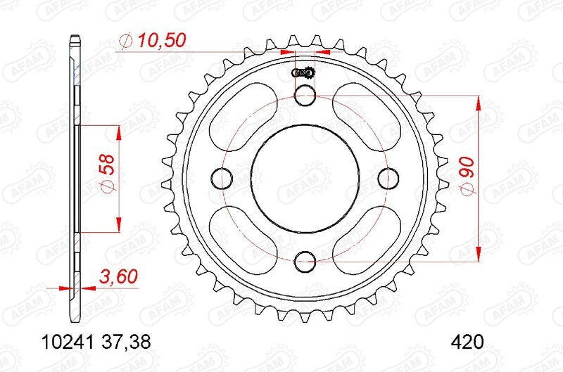 AFAM Chain Kit 420R1 14/37 - Standard Rear Sprocket