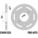 EK/PBR Chain kit 520 SRX2 - 14/45-118 - Steel Standard Rear Sprocket