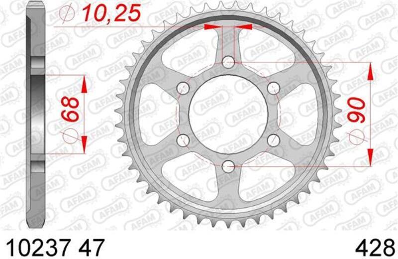 AFAM Chain Kit 428XMR2 15/48   - Standard Rear Sprocket