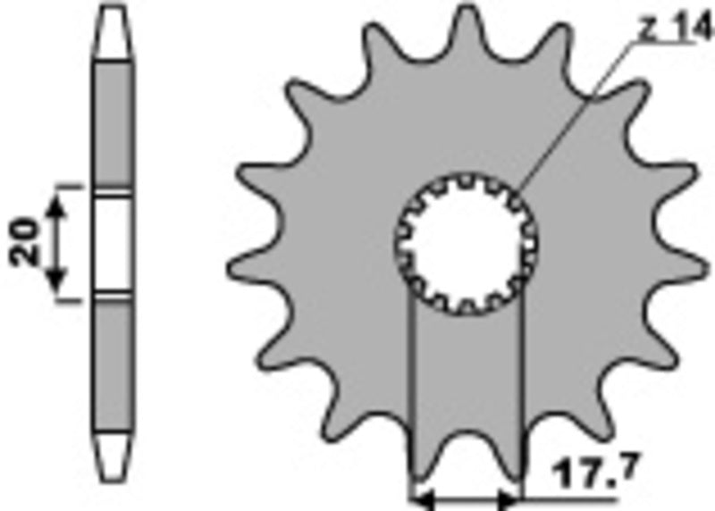EK/PBR Chain kit 428 SR - 16/56-132 - Steel Standard Rear Sprocket