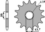 EK/PBR Chain kit 428 SR - 16/56-132 - Steel Standard Rear Sprocket