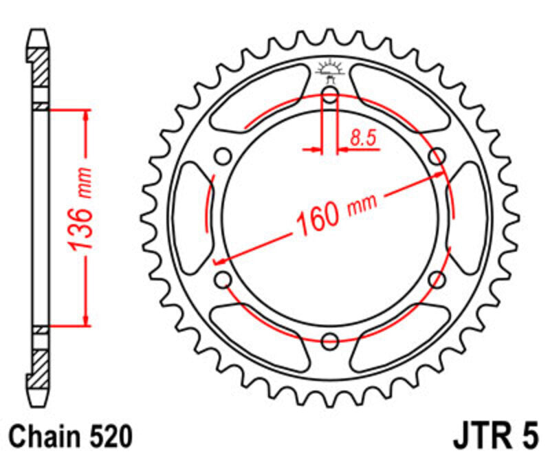 EK/PBR Chain kit 520 SROZ2 - 16/40-112 - Steel Standard Rear Sprocket