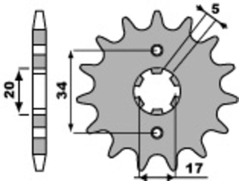 EK/PBR Chain kit 428 SROZ - 15/45-122 - Steel Standard Rear Sprocket