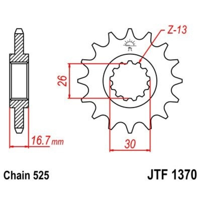 EK/JT Chain Kit 525ZVX3 16/40 - Standard Rear Sprocket