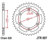 EK/JT Chain Kit 520ZVX3 16/43 - Standard Rear Sprocket