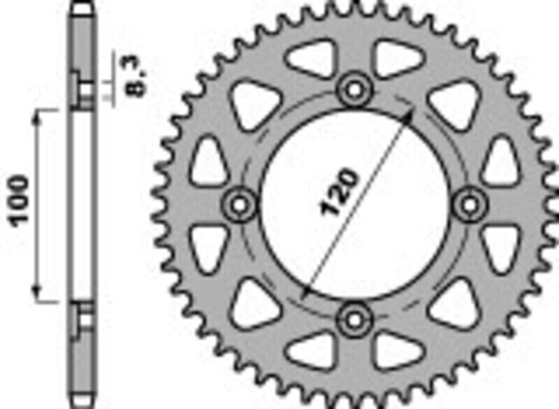 EK/PBR Chain Kit 420DEH 11/62-140 - Steel Standard Rear Sprocket