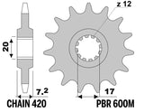 EK/PBR Chain Kit 420SR 11/58-136 - Standard Rear Sprocket