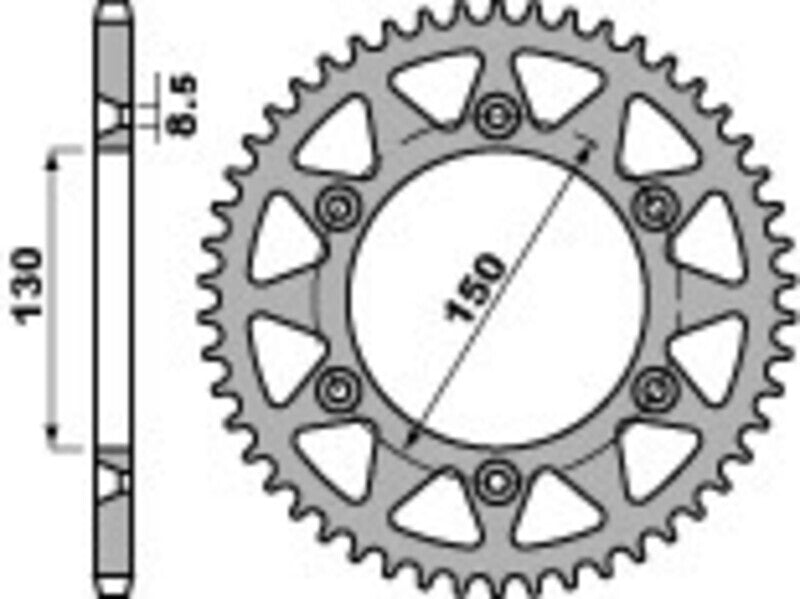 EK/PBR Chain Kit 520SRX2 14/50-114 - Standard Rear Sprocket