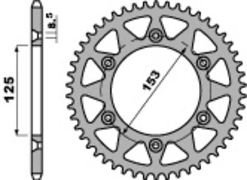 EK/PBR Chain kit 520 M3 - 13/50-114 - Steel Standard Rear Sprocket