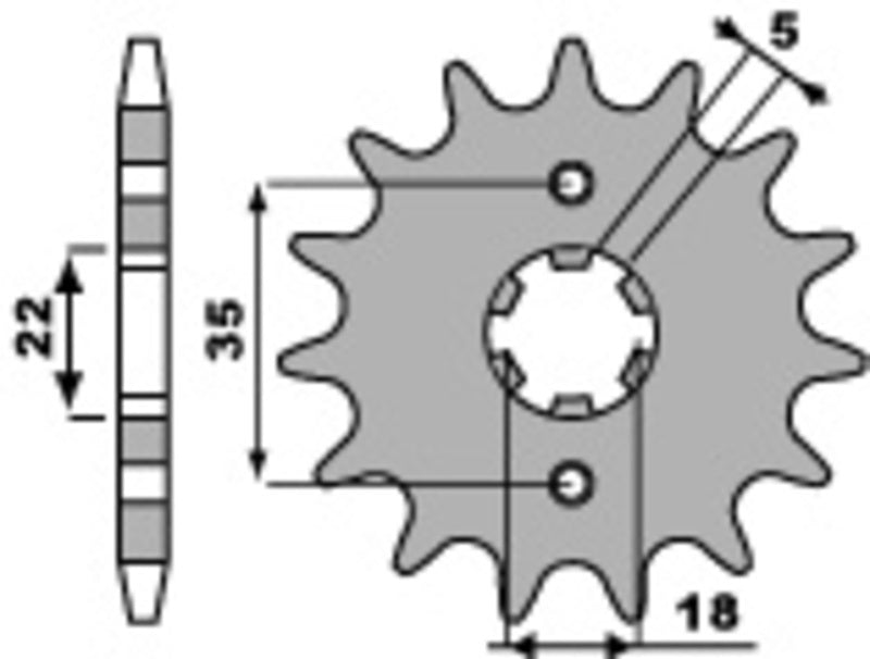 EK/PBR Chain kit 428 DEH - 14/43-126 - Steel Standard Rear Sprocket