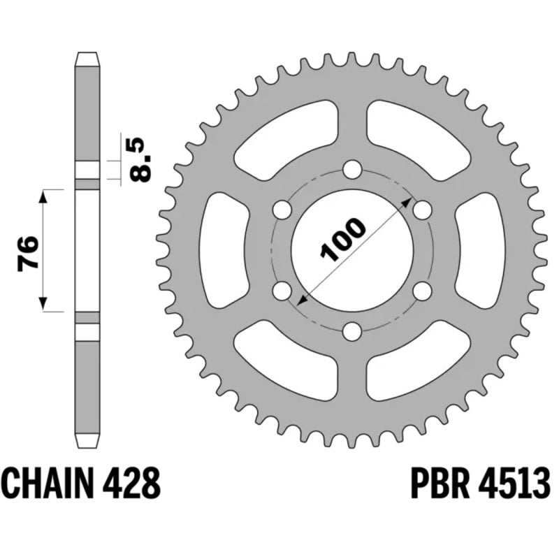 EK/PBR Chain Kit 428SR 14/43-126 - Standard Rear Sprocket