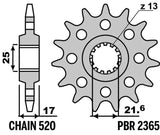 EK/PBR Chain kit 520 SROZ2 - 15/43-114 - Steel Standard Rear Sprocket