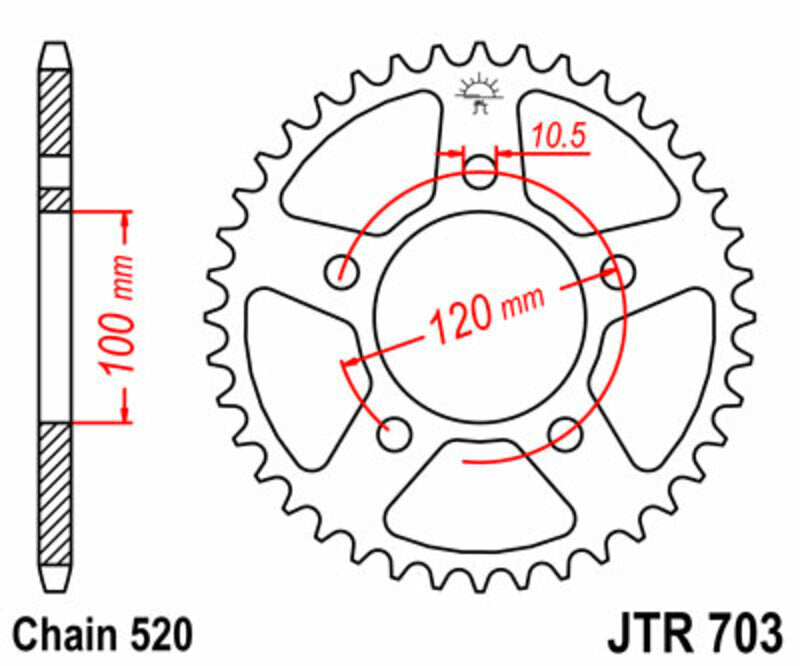 EK/JT Chain Kit 520ZVX3 16/43-110 - Standard Rear Sprocket
