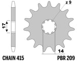 EK/PBR Chain kit 415 RR - 13/50-126 - Steel Standard Rear Sprocket