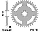 EK/PBR Chain kit 415 RR - 13/37-110 - Steel Standard Rear Sprocket
