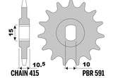 EK/PBR Chain kit 415 RR - 11/46-122 - Steel Standard Rear Sprocket