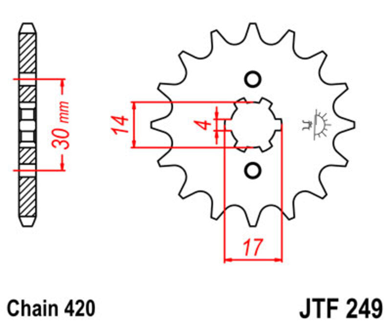 JT Chain kit 420 HDR - 13/49-120 - Steel Standard Rear Sprocket