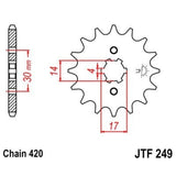 JT Chain kit 420 HDR - 15/43-120 - Steel Standard Rear Sprocket